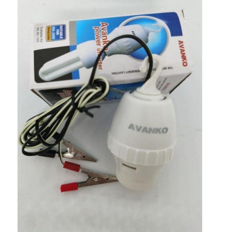 (Terbaik) Fitting Inventer  DC 12V To AC 220V / Fitting Lampu Aki Inventer