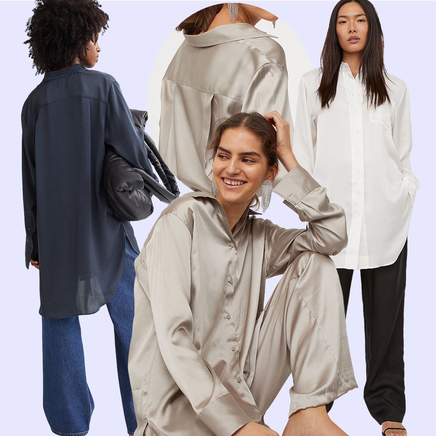 lovemecorner H&M LONGSHIRT TUNIC SHIRT KEMEJA WANITA POLOS KEMEJA PANJANG WANITA LENGAN PANJANG SUTR