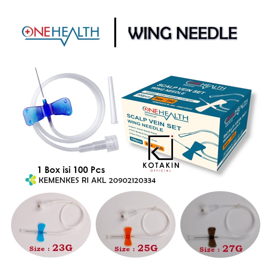 1 BOX isi 100pcs - Wing Nee/dle Scalp Vein ONEHEALTH