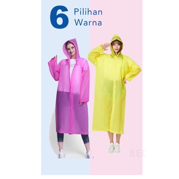 JAS HUJAN EVA TRANSPANT TEBAL DEWASA KOREA PONCHO PRIA WANITA UNIVERSAL / RAINCOAT