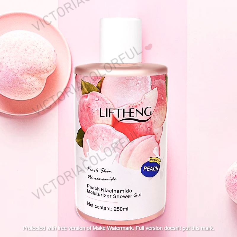 Liftheng~peach skin niacinamide moisturizer shower gel sabun mandi Wangi peach