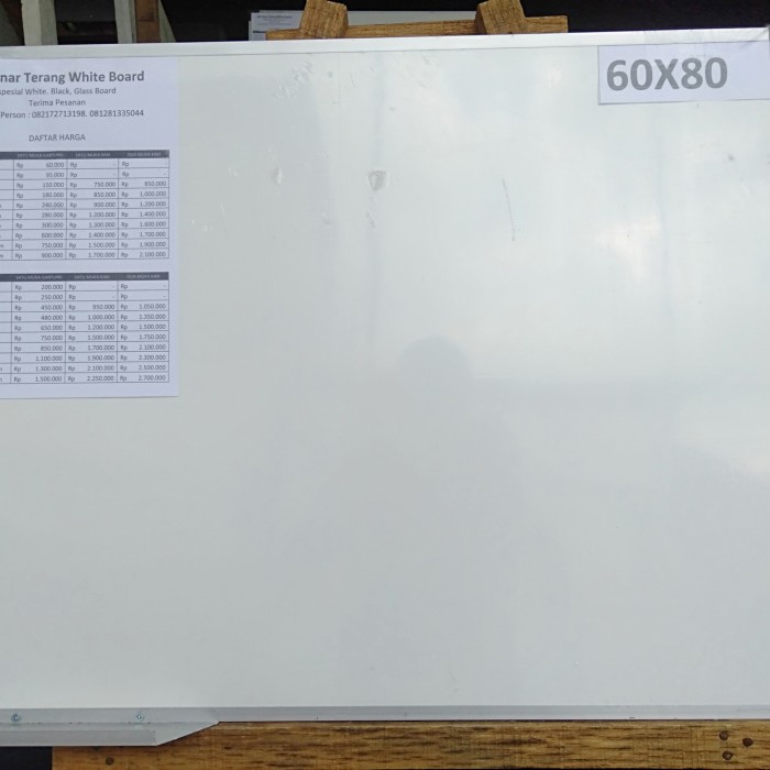 

papan tulis white board non magnet gantung ukuran 60 x 80