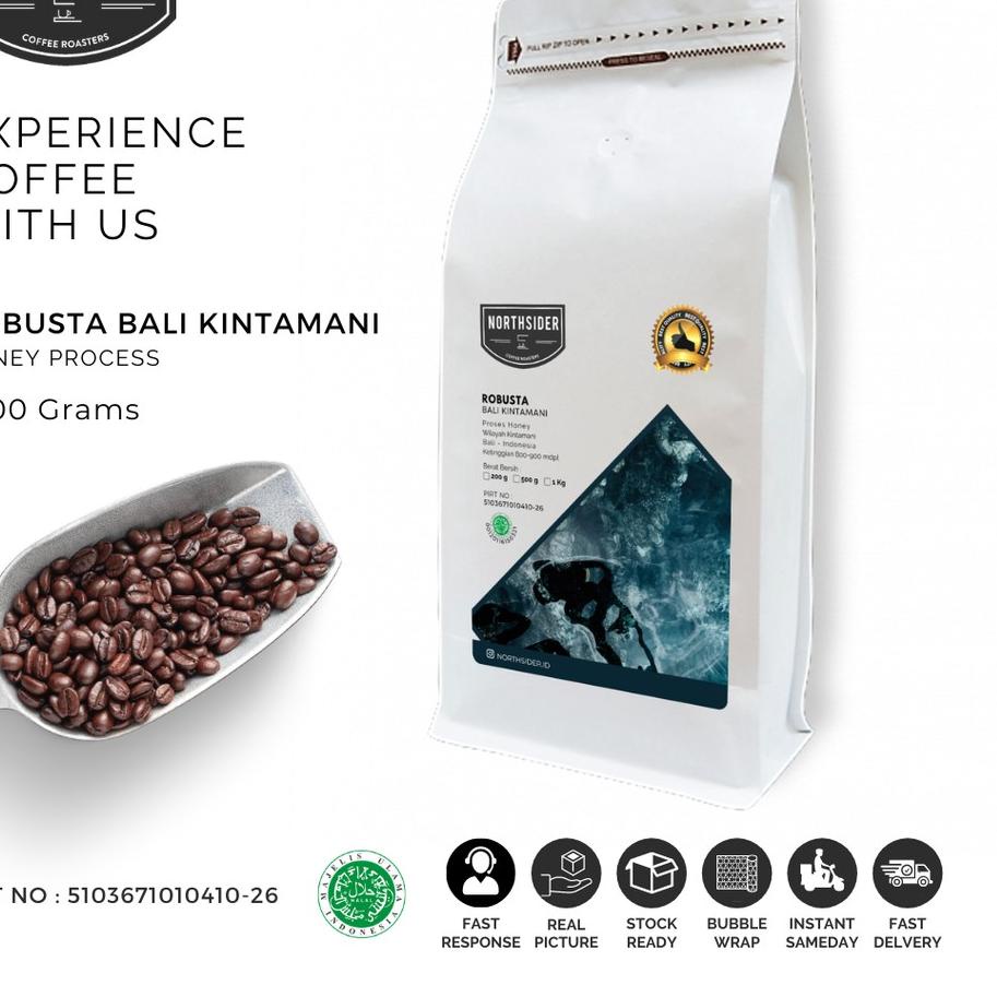 

☄ BIJI KOPI ROBUSTA BALI KINTAMANI HONEY-NORTHSIDER COFFEE 1KG ♫