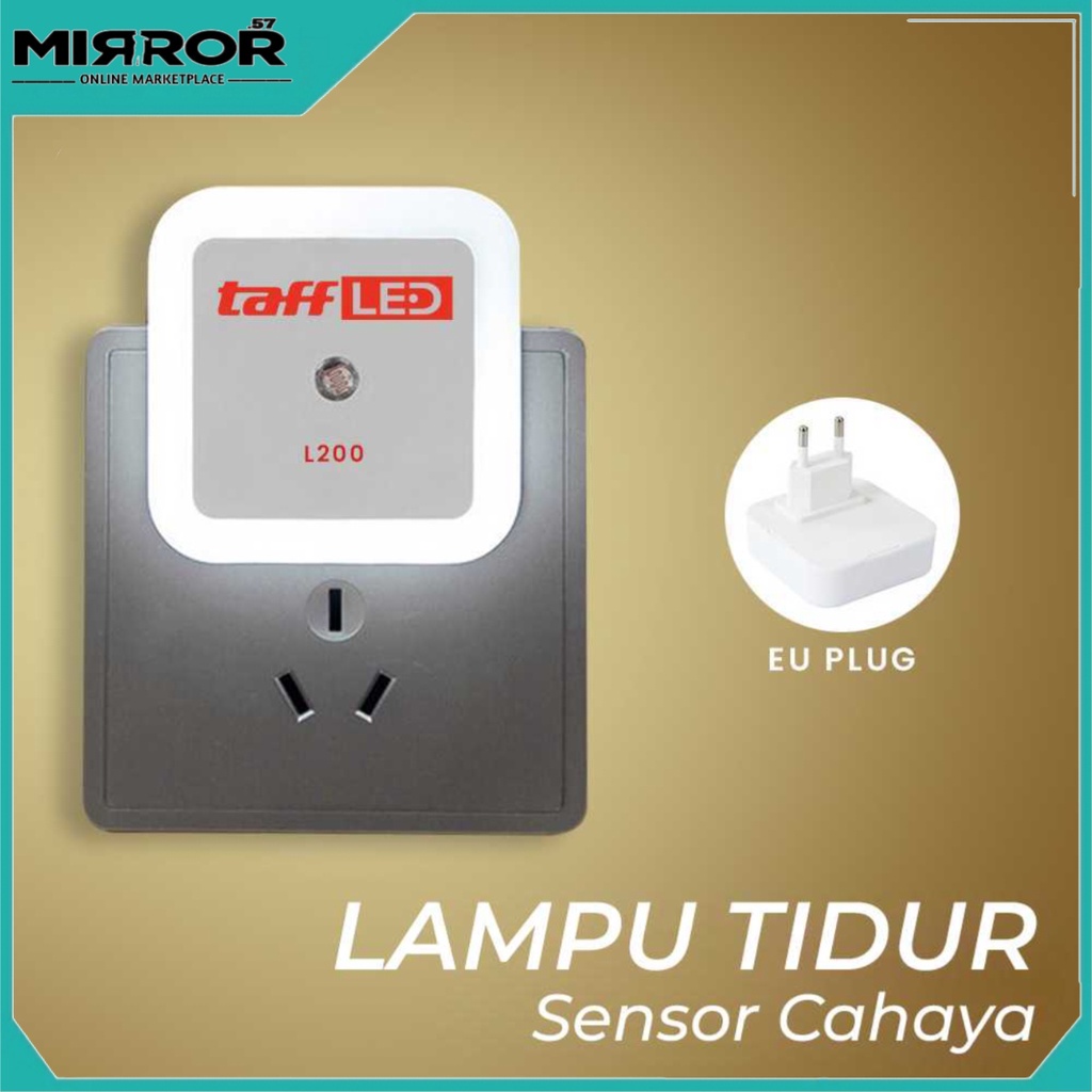 Lampu Tidur LED EU Plug Sensor Cahaya Cool White 250V 0.5W