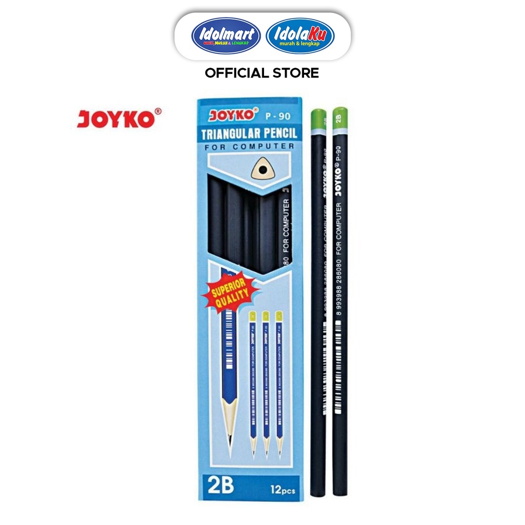 IDOLMART Pencil / Pensil Joyko P-90 / 2B / 1 BOX 12 PCS/ 1 lusin Idolmart Surabaya