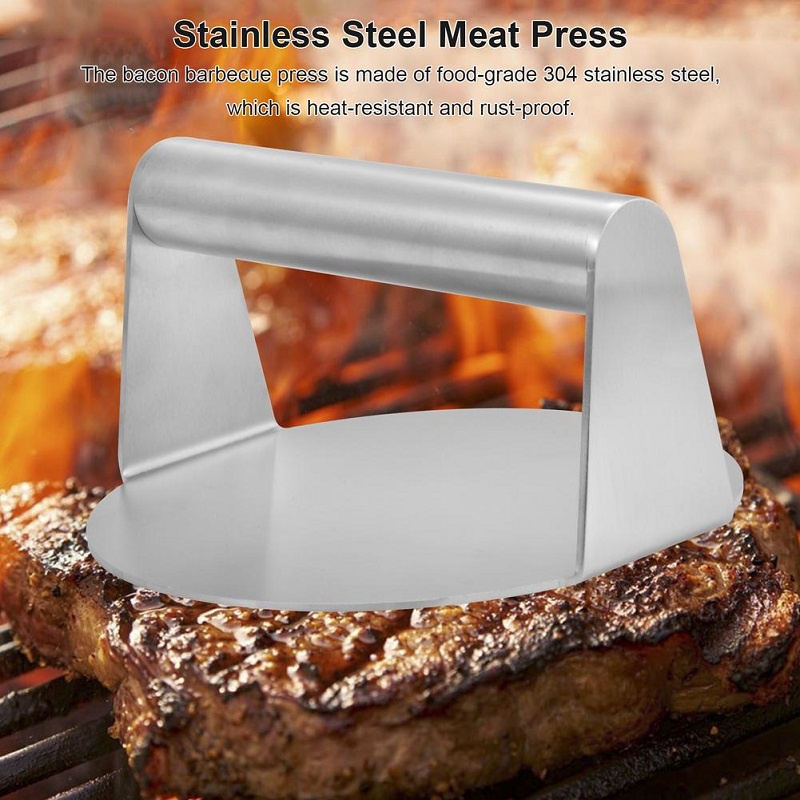 Alat Press Daging Burger Bahan Stainless / Burger Bacon Press / Penekan Daging Burger