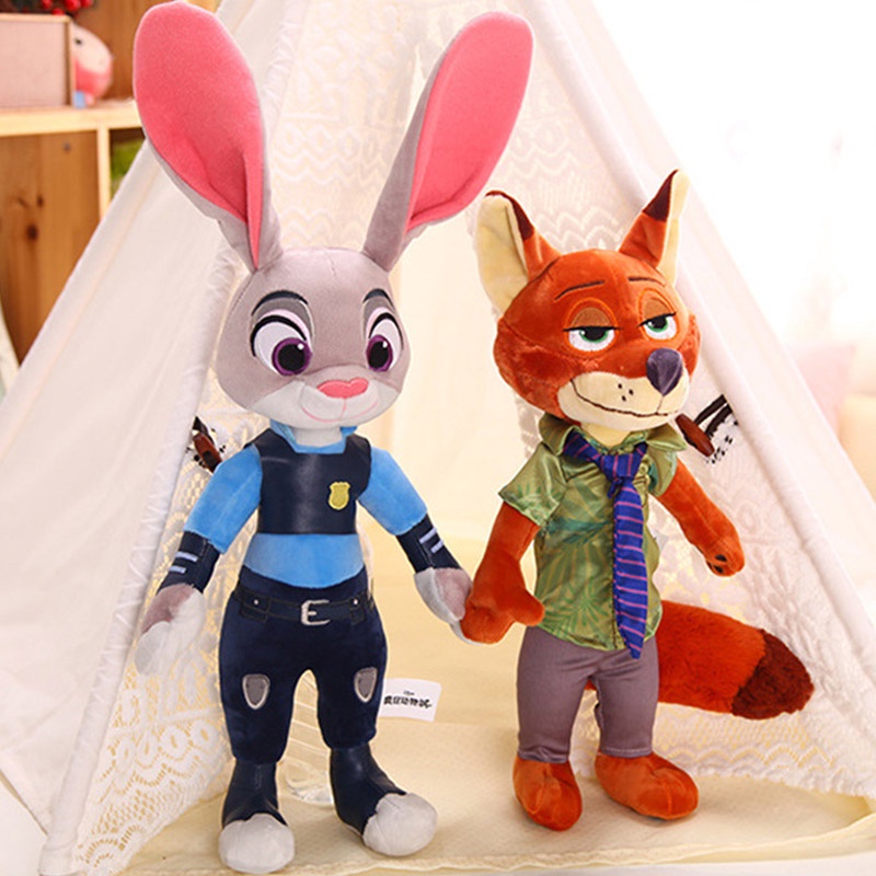 40 cm Film Zootopia Mainan Mewah Lucu Nick Wilde Kelinci Judy Hopps Plush Toys Doll Boneka Lembut Mainan Anak Hadiah