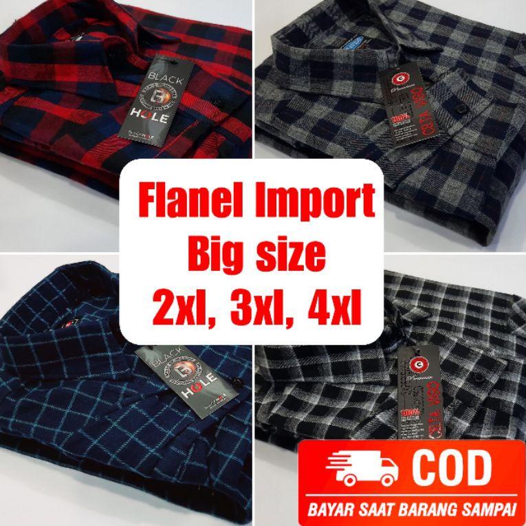 MURAH MERIAH KEMEJA FLANEL JUMBO PANJANG BIG SIZE XXL DAN XXXL / KEMEJA KOTAK KOTAK / KEMEJA PRIA / 