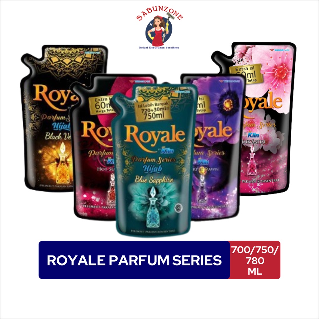 Pelembut Pewangi Pakaian Royale Parfum Series 700/750/780 ml Purple Dawn / Blue Sapphire / Pink Sati