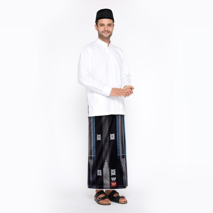 Sarung BHS Excellent Gold Motif SGB Hitam Biru