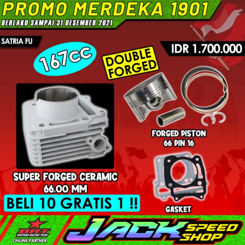 BLOK PISTON BRT SATRIA F FU 150 KARBU OLD LAMA NEW BARU AHO 66mm SILINDER CYLINDER BLOCK SEHER PAKET