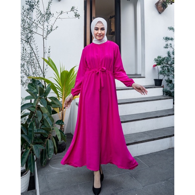 JOSHIN Amira Long Dress Gamis - Dress Wanita Crinkle Hijab Friendly