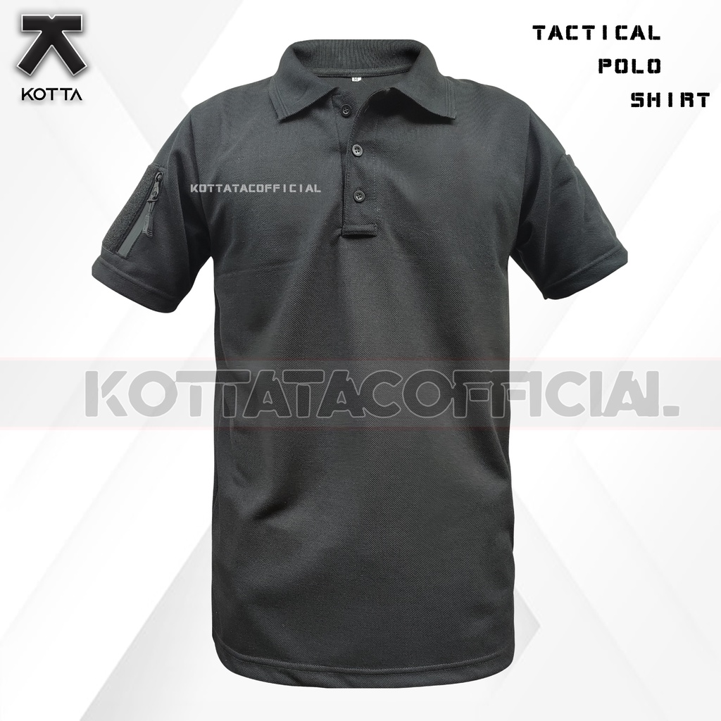 KAOS WANGKI TACTICAL HITAM - KAOS KERAH TENTARA - POLO SHIRT TACTICAL - KAOS TACTICAL PRIA HITAM