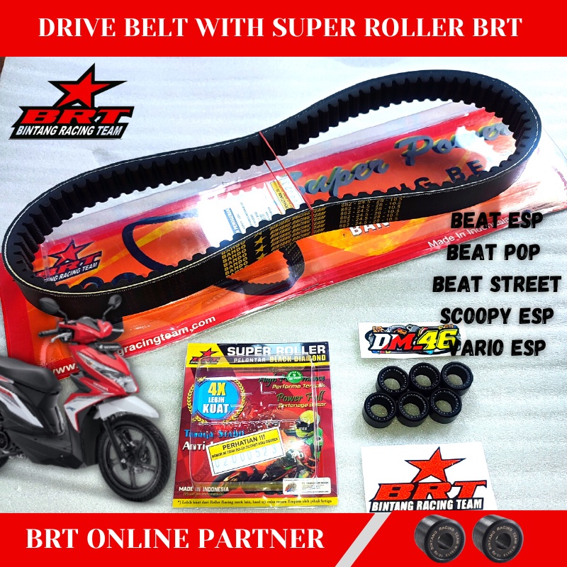 V-Belt Vanbelt BRT Set Roller K44 Beat Fi Esp Beat Pop Beat Street Scoopy Stylist Vario 110 Fi Stater Halus