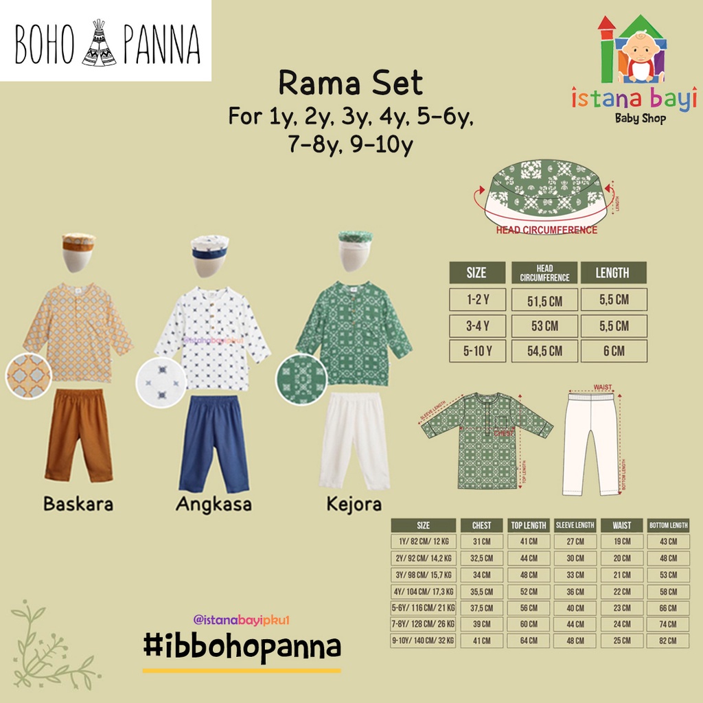 BOHOPANNA RAMA SET RAYA COLLECTION / KOKO ANAK / IED COLLECTION