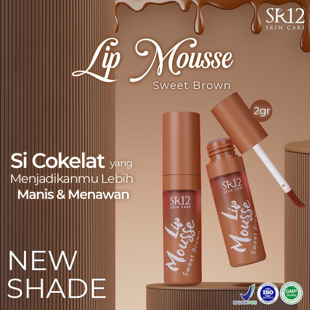 LIP MOUSSE CREAM SR12 / MELEMBABKAN BIBIR / MENGANDUNG SUNSCREEN AGENT &amp; VITAMIN E / TIDAK CRACKY DIBIBIR