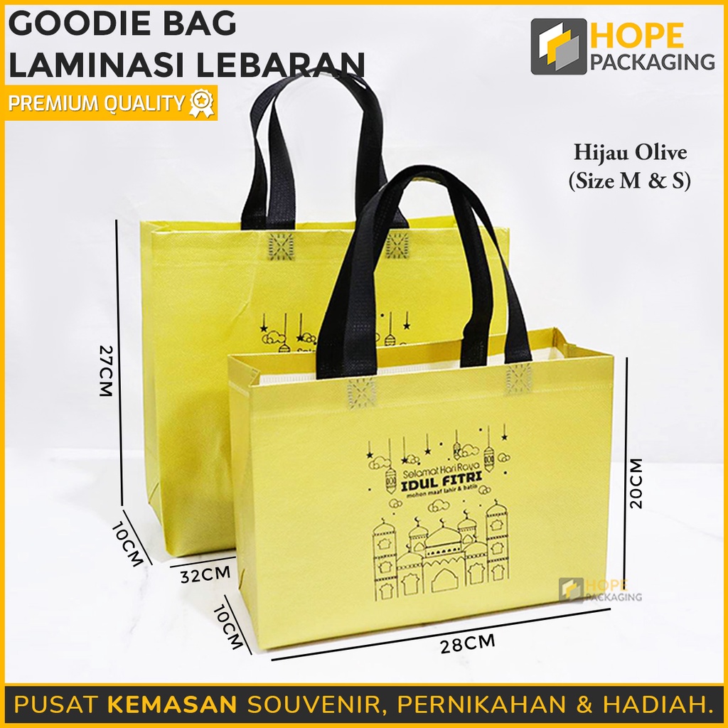 Goodie Bag Laminasi Lebaran / Tas Spunbond Laminasi Idul Fitri Lipat Samping / tas serba guna / bahan waterproof / souvenir bag premium