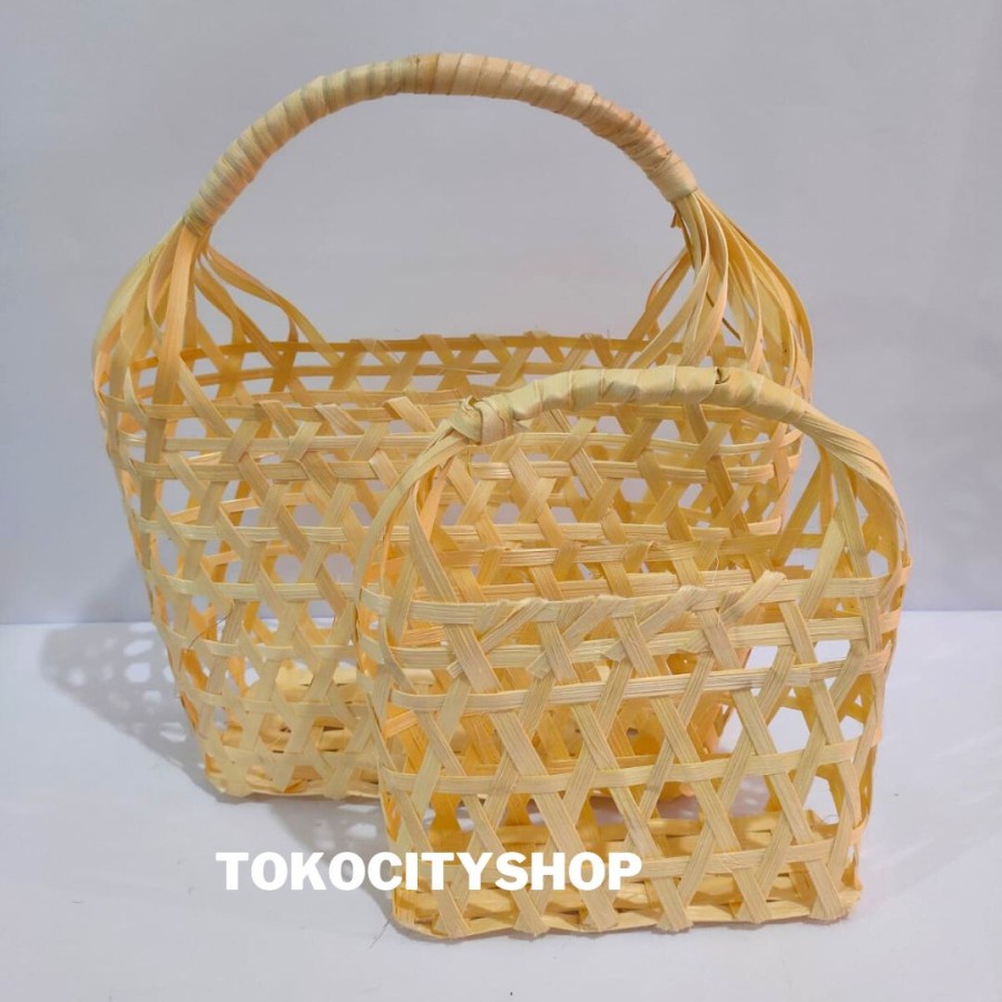 Anyaman Bambu Tas Bingkisan / Keranjang Sayuran Buah-Buahan