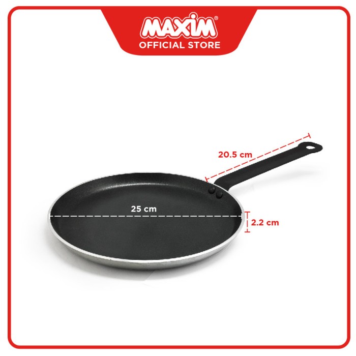 Maxim Pro Wajan Teflon Anti Lengket 25cm Crepiere ORIGINAL