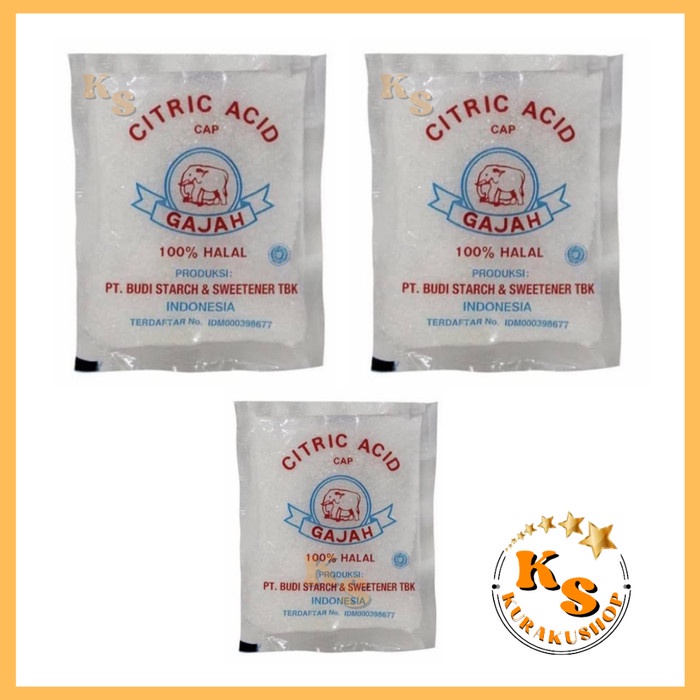 

CITRIC ACID CITRUN CAP GAJAH 1BAG ISI 20 PCS