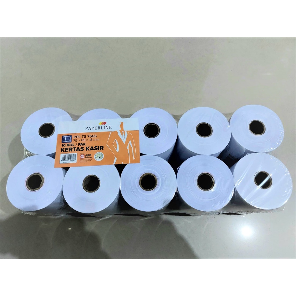 Kertas kasir struk 75 x 65 x 18 HVS paperline 1ply