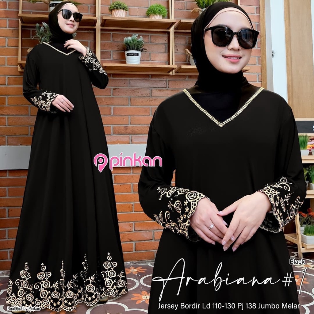 Dress Arabian #1 Turkey Maxy Turqi 2 Maxy Gamis Jumbo Jersey Motif Bordir xxxl Ld 130cm Arabian Abaya Gamis Lebaran Remaja Muslimah Terbaru Seragaman Pengajian Murah Gamis Kondangan Dress Wanita Muslimah Syar'i Gamis Polos Tebal Premium Warna Hitam