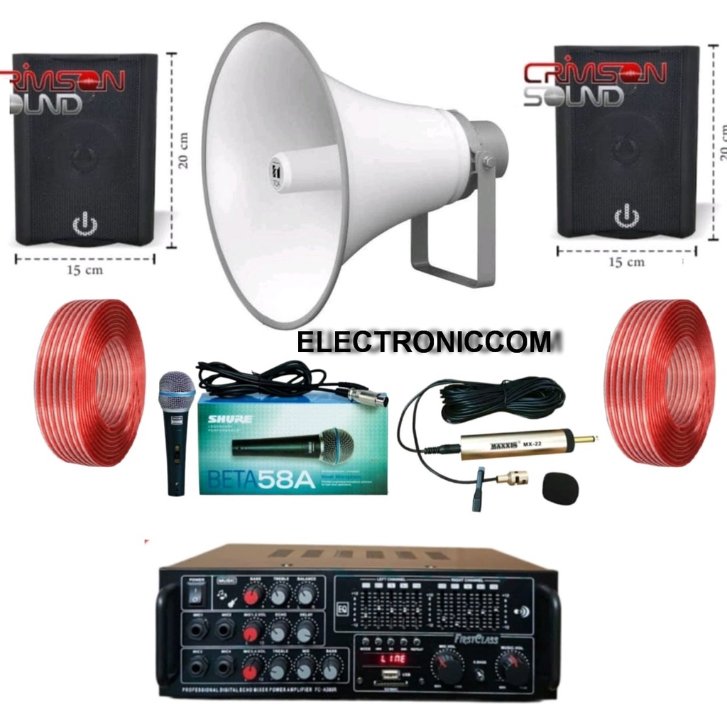 PAKET TOA KOMPLIT SPEAKER OUTDOOR INDOOR PAKET TOA SOUND SYSTEM MASJID ATAU MUSHOLLA