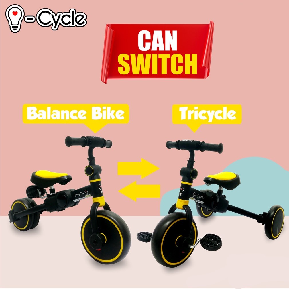 i-CYCLE Fuse+ Sepeda Lipat 2in1 / Push Bike  / Balance Bike / Tricycle