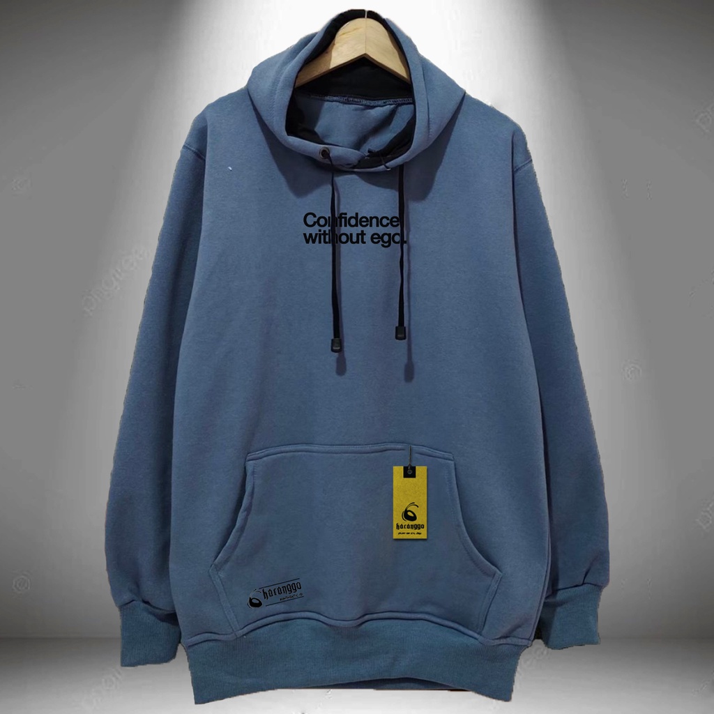 Sweater Hoodie Abu Abu Paralon Pria Switer Cowok Kachios Jumper Hoodie Simple Terbaru Jaket Cotton O