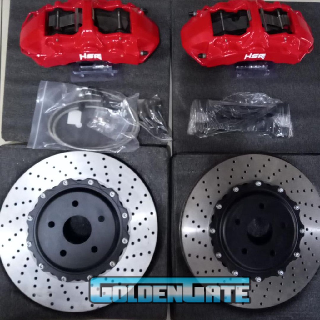 BBK atau Big Brake Kit untuk mobil Innova Caliper rem 6 piston HSR Wheel merah murah