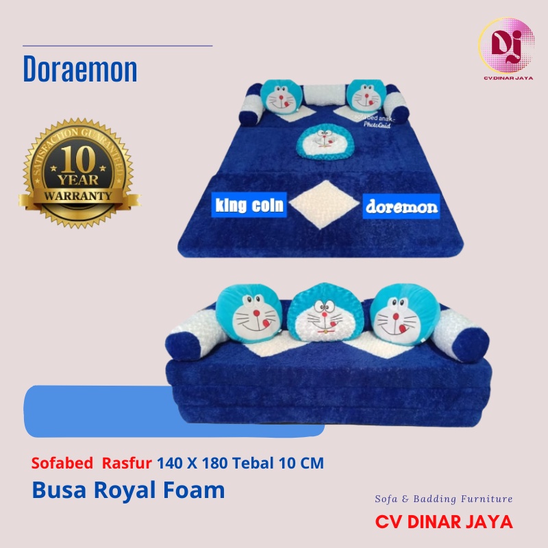 Sofabed Kasur Lipat Busa Royal Foam  Garansi 10 Tahun  Cover Bulu Rasfur Karakter Anak Ukuran 120x18