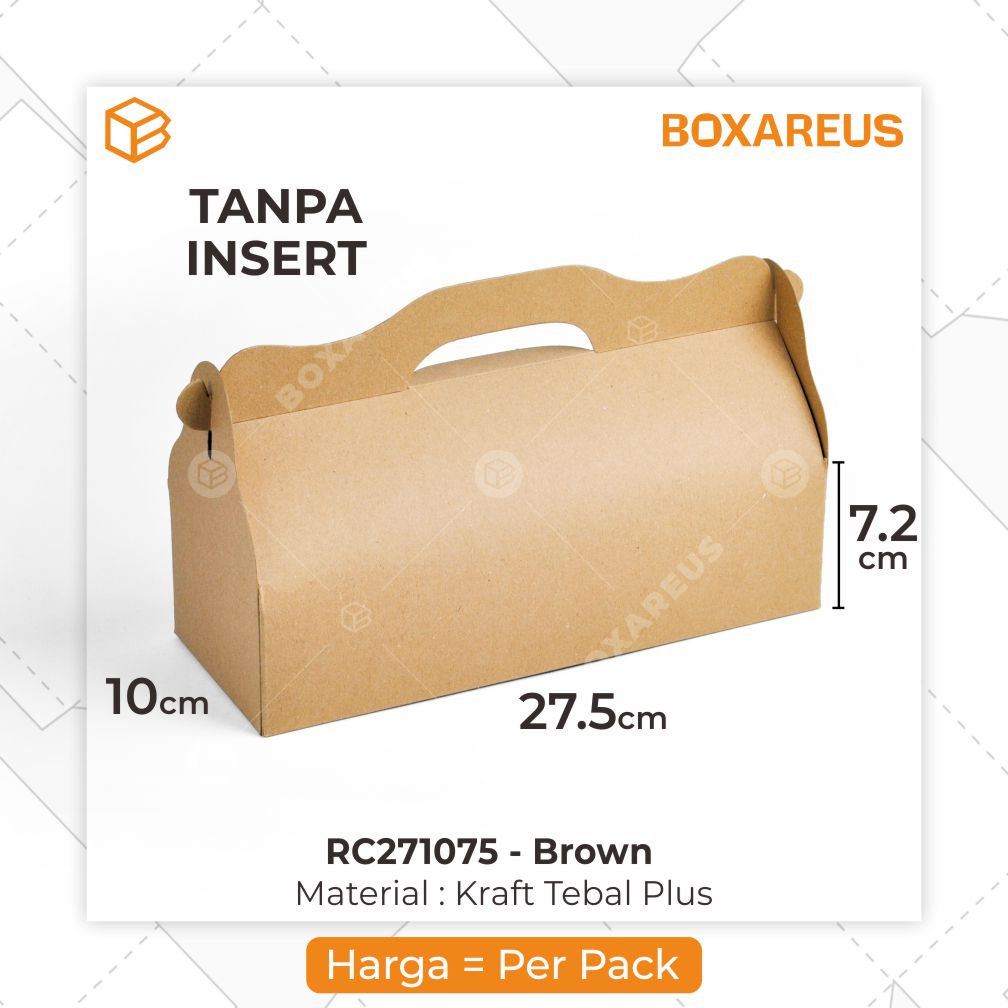 Rollcake Box, Packaging, Dus Kue, Kotak Kue | RC271075 TANPA ALAS (10pc)