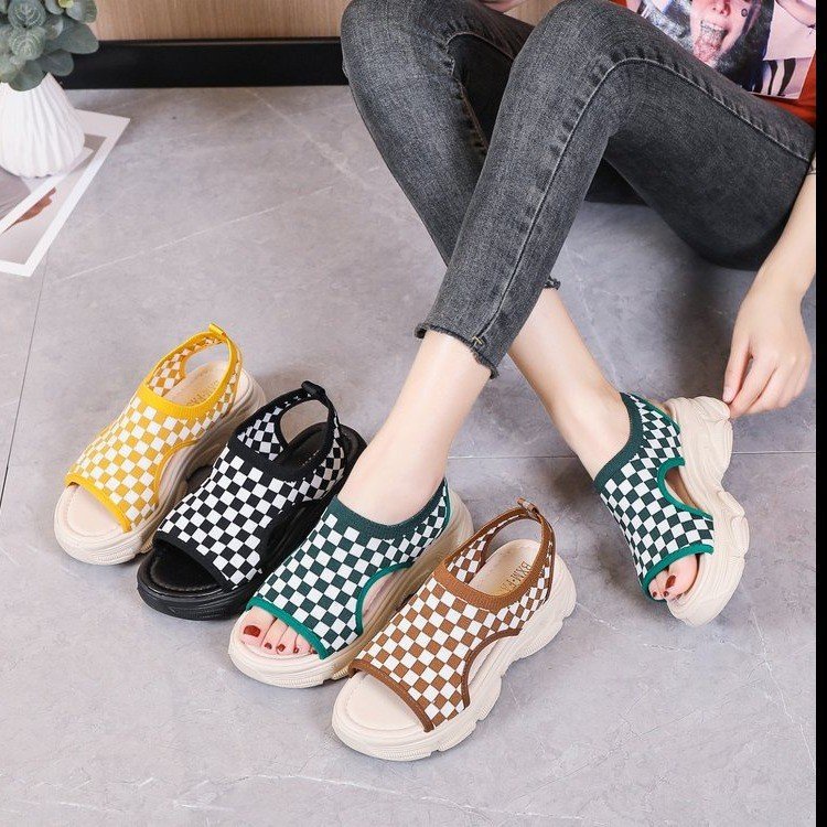 Free Box Sepatu Wanita Import Sepatu Wanita Terlaris NS888-8 Sepatu Sandal Wedges Wanita Populer