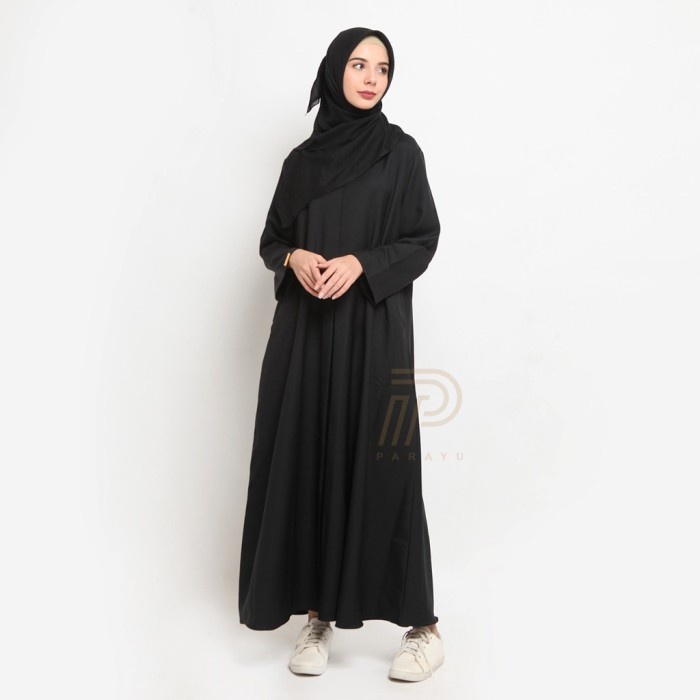 Gamis Parayu - Abaya basic | Abaya turkey | Abaya polos | Parayu x Shafana F - S, Hitam(J5B7) Gamis 