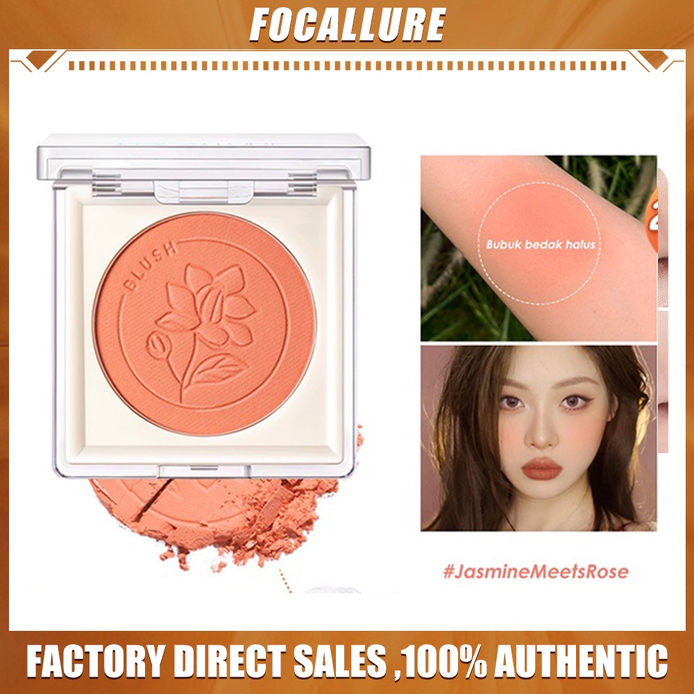 FOCALLURE #JasmineMeetsRose Blush High Pigmen Tahan Lama Bedak Untuk Wajah Make Up Cheek Lit Pressed Blusher On FA235