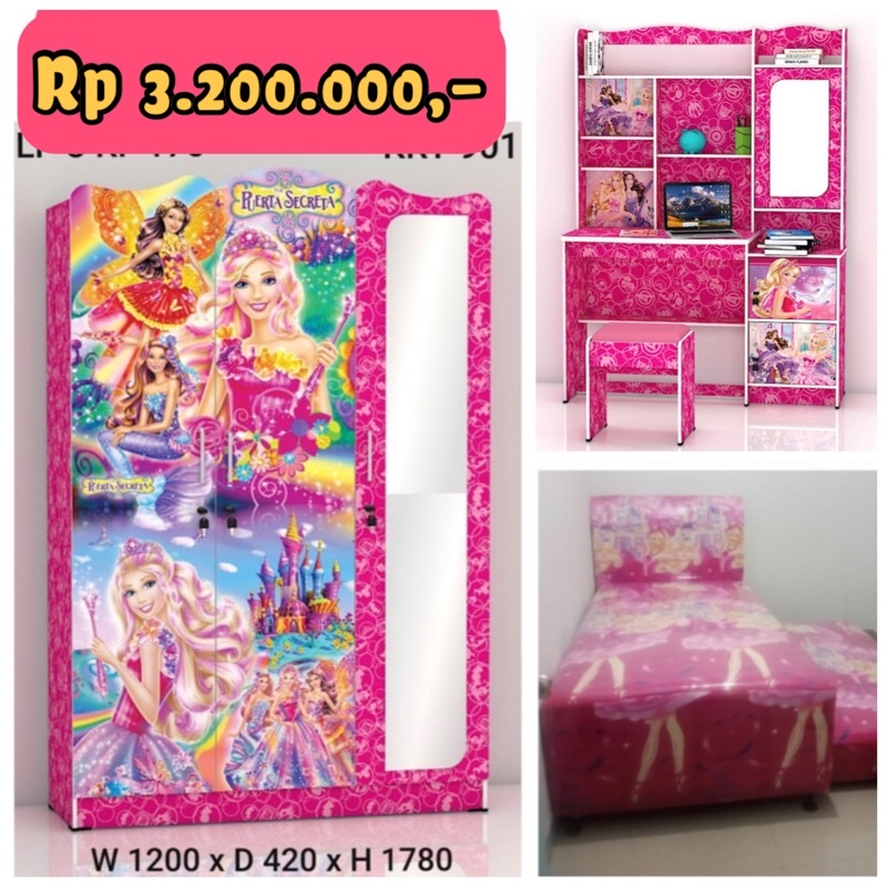 Paket kamar anak barbie/hello kitty/frozen set best seller