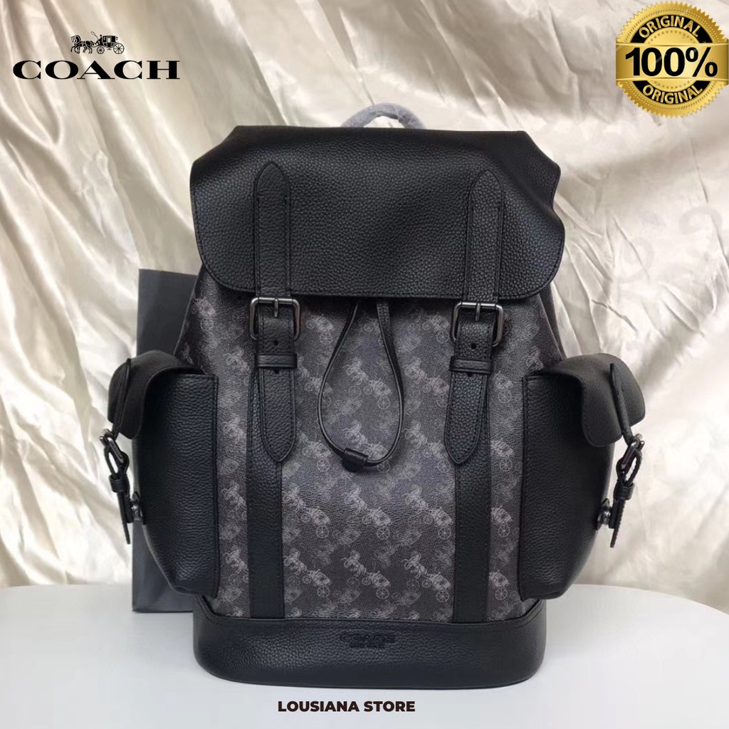 Tas Ransel Coach Hudson Backpack Horse Carriage Black Multi Backpack Black