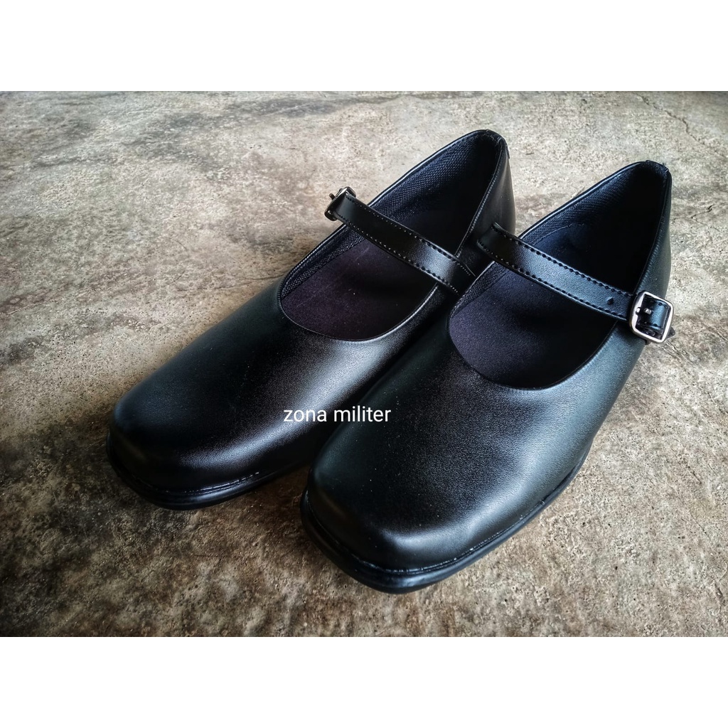 Sepatu Pantofel Wanita Sekolah Paskibra Hitam dop Hak 3 cm Sepatu Kerja Wanita