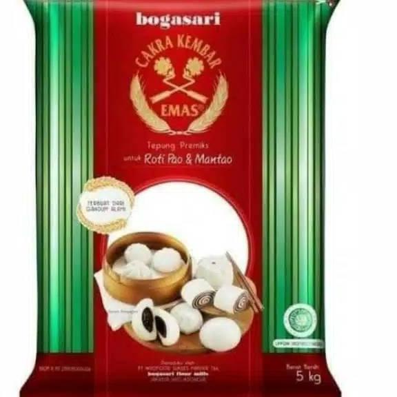 

Extra deals Tepung Terigu Cakra Kembar Emas Bogasari (Roti Pao & Mantao) 5 kg