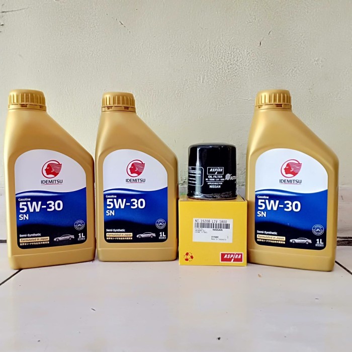 Paket Oli Mesin Mobil Idemitsu 5W-30 SS 3 Liter + Filter Oli Datsun ORIGINAL