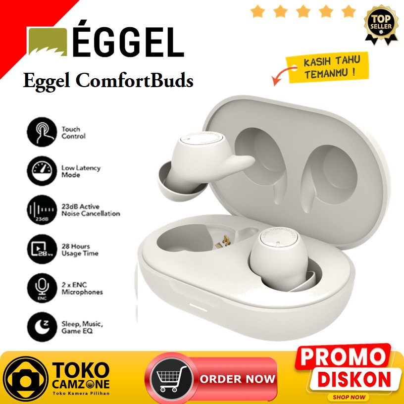 Eggel ComfortBuds S Sleep + TWS Bluetooth Earphone with ANC, ENC, Gaming