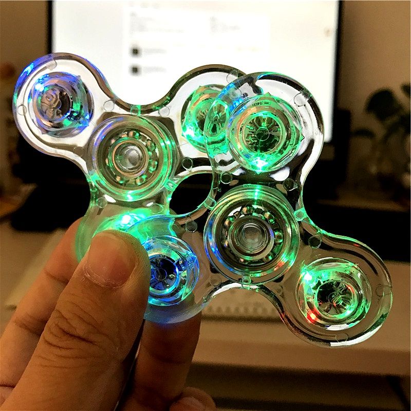 Mainan Fidget Spinner Led Fidget Hand Spinner dengan Lampu LED Untuk Mengurangi Stress