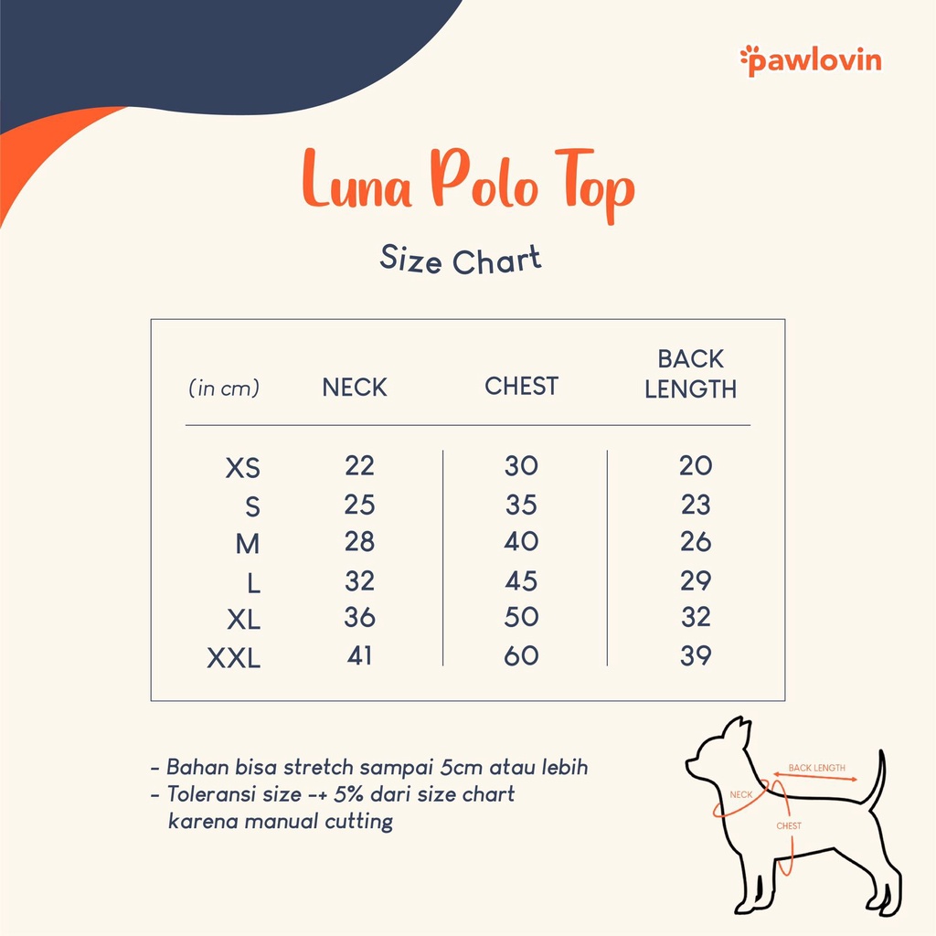 PAWLOVIN - Baju Kucing dan Baju Anjing Luna Polo Top