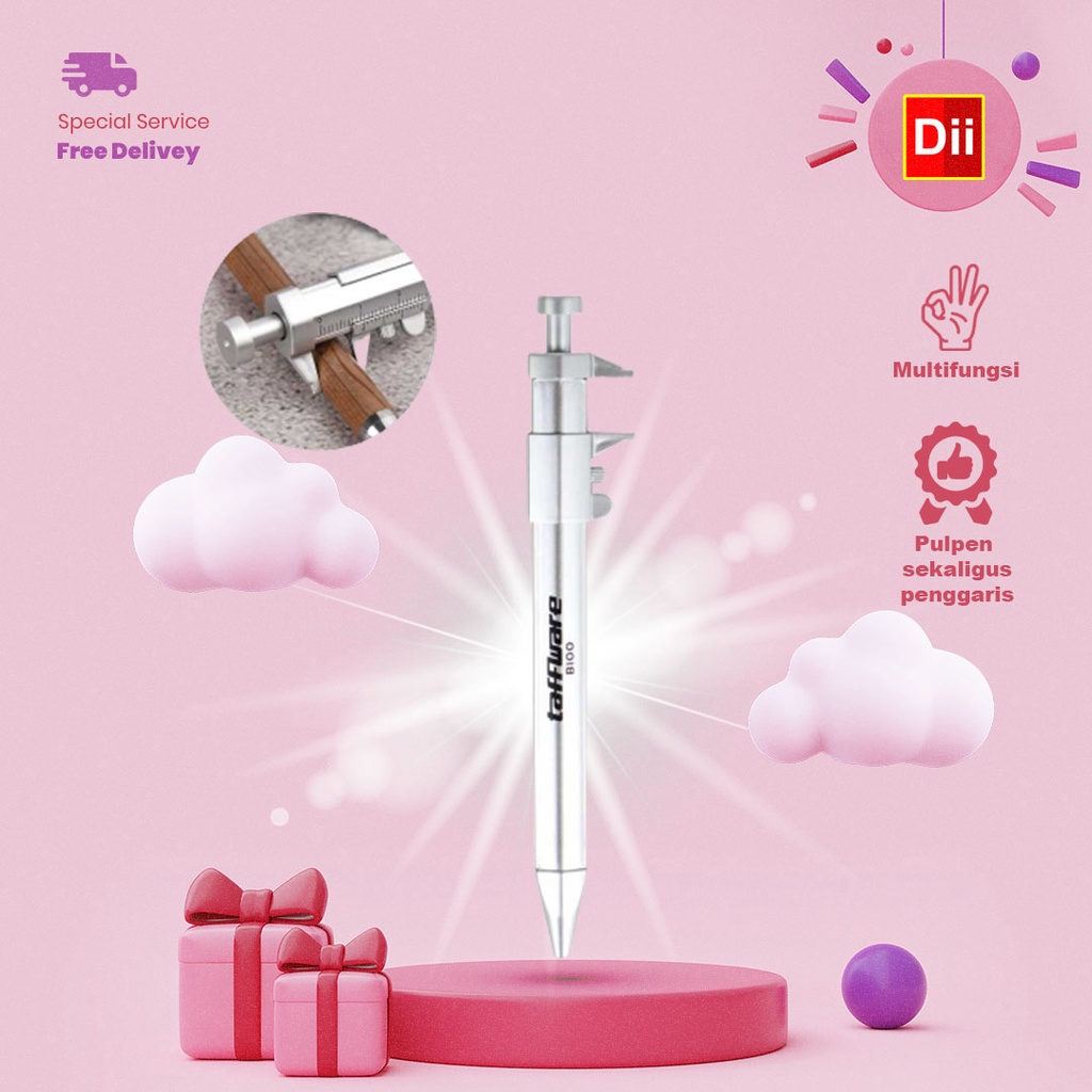 

Pena Pulpen Ballpoint Pen Caliber Measuring Tool Scale Ruler - B100 Taffware Bolpen Multifungsi Ballpoint Pen Caliber Measuring Tool Scale Ruler