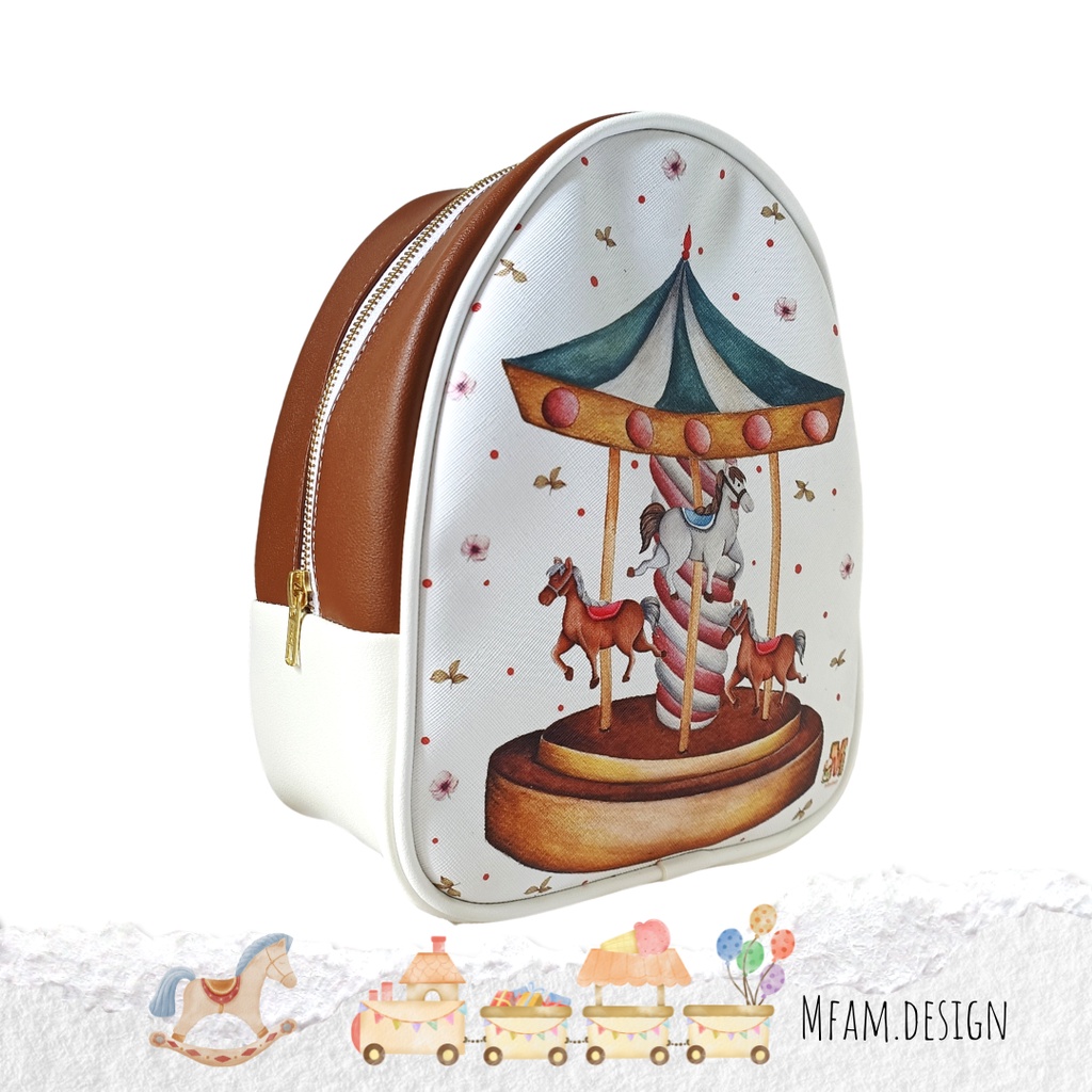 Leather Backpack Kids Carousel