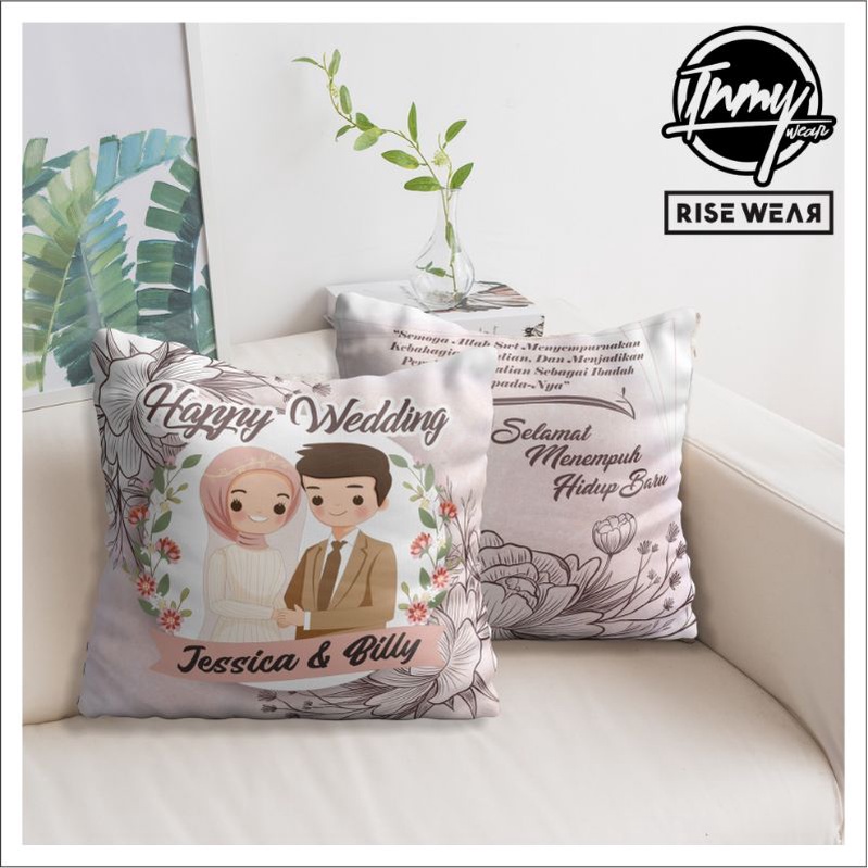 Bantal custom foto / Bantal kado / Bantal wedding / bantal full print / bantal wedding 4