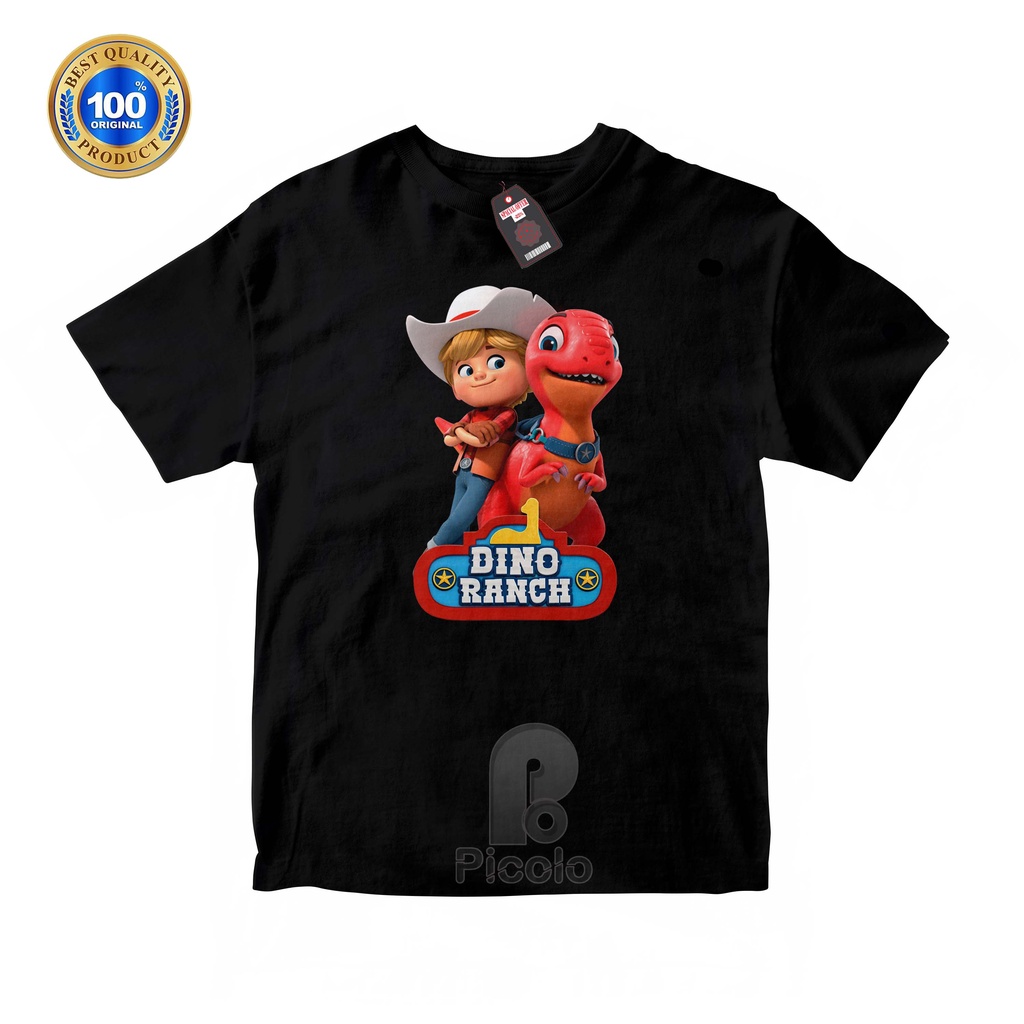 (FREE NAMA) BAJU KAOS ATASAN ANAK MOTIF KARTUN DINO RANCH UNISEX Bahan COTTUN