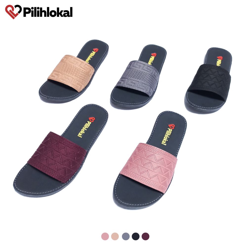 Pilihlokal - Sandal Rajut Polos Karet Elastis Selop Wanita Dewasa Murah Terbaru 2023 Flat Teplek Ibu2 - Sendal Slide Cewek Casual Kekinian Slop Kokop Korea Lentur Anti Slip - Slip On Sepatu Sandal Trendi Empuk Perempuan Viral Remaja Kondangan Lebaran Kuat