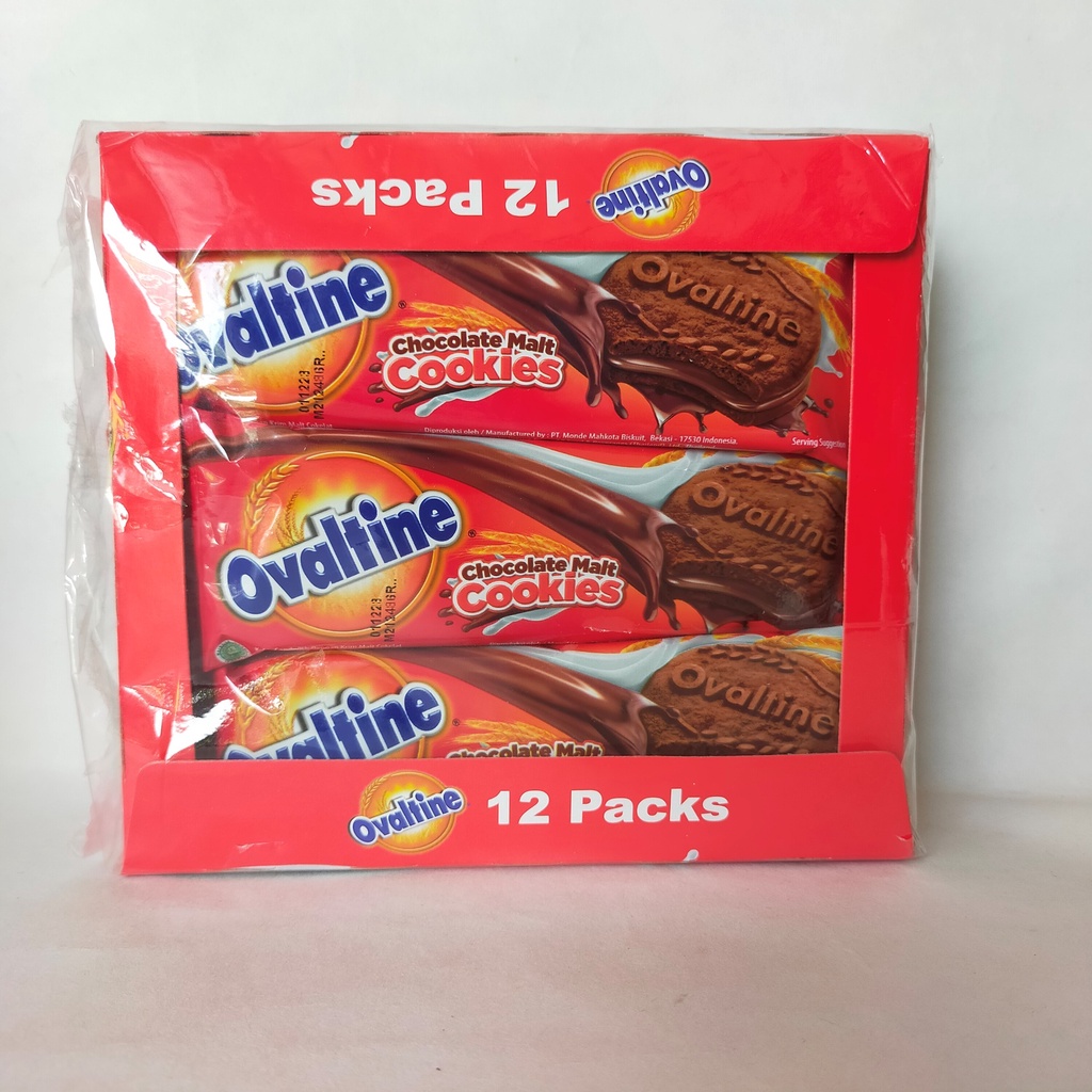 

Ovaltine Chocolate Malt Cookies 30gr 1Box Isi 12 Pcs