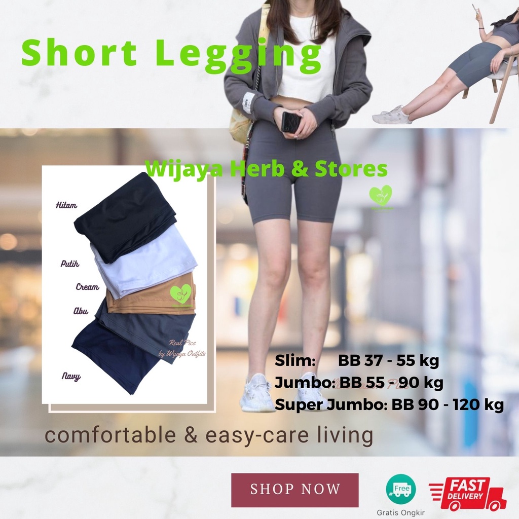 [Outfits] Legging Pendek Size Slim &amp; Jumbo / Short Pants / Leging / Shot / Strit / Setrit / Sot